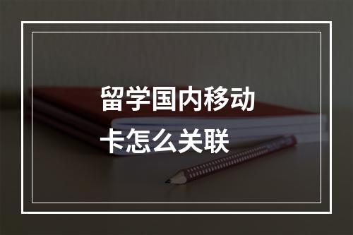 留学国内移动卡怎么关联