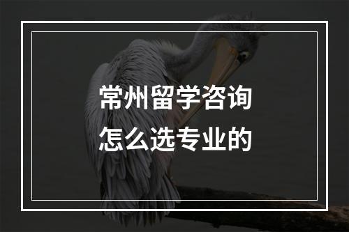 常州留学咨询怎么选专业的