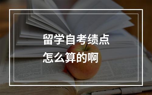 留学自考绩点怎么算的啊