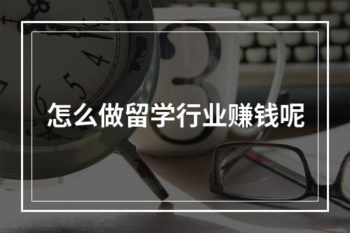 怎么做留学行业赚钱呢