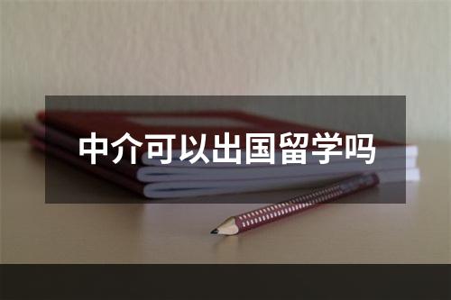 中介可以出国留学吗