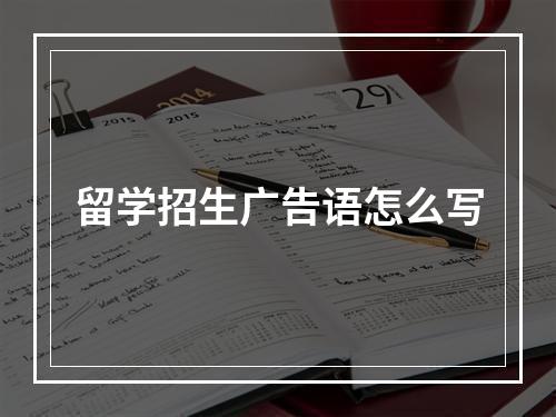 留学招生广告语怎么写