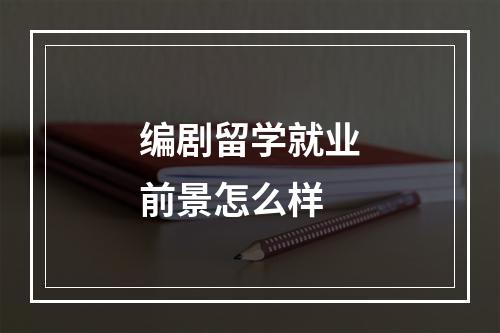 编剧留学就业前景怎么样