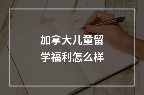 加拿大儿童留学福利怎么样