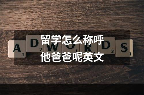 留学怎么称呼他爸爸呢英文