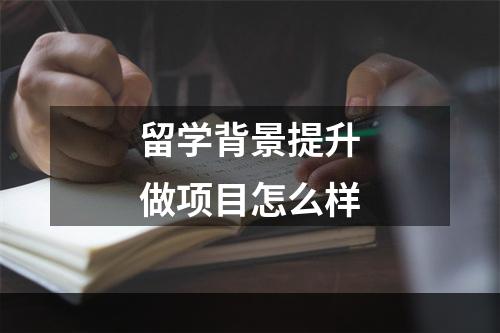 留学背景提升做项目怎么样