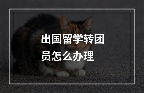 出国留学转团员怎么办理