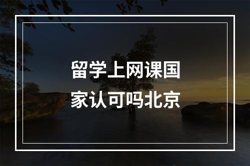 留学上网课国家认可吗北京