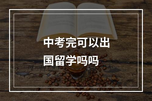 中考完可以出国留学吗吗