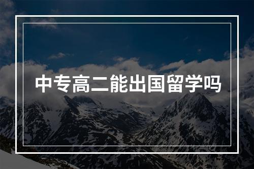 中专高二能出国留学吗