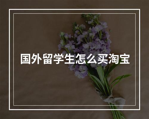 国外留学生怎么买淘宝