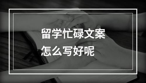 留学忙碌文案怎么写好呢