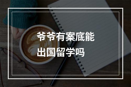 爷爷有案底能出国留学吗