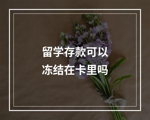 留学存款可以冻结在卡里吗