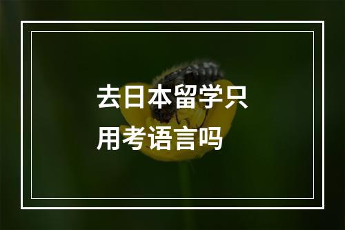 去日本留学只用考语言吗