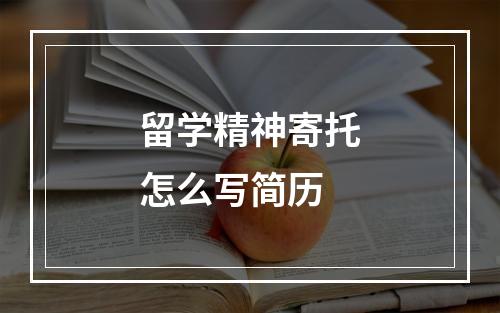 留学精神寄托怎么写简历