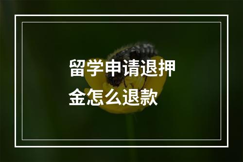 留学申请退押金怎么退款