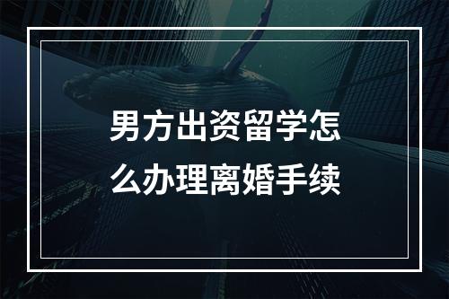 男方出资留学怎么办理离婚手续