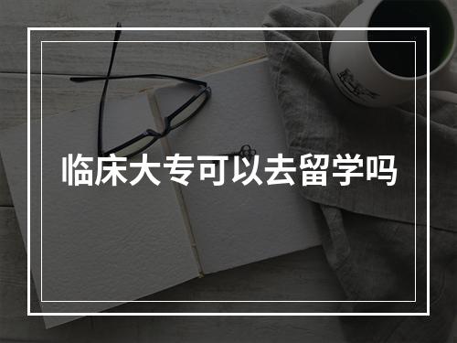 临床大专可以去留学吗