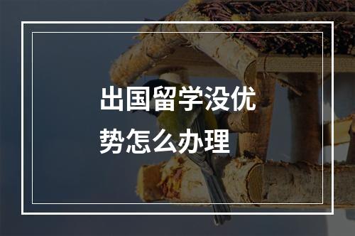 出国留学没优势怎么办理