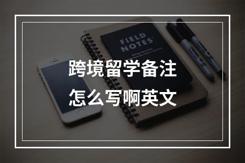 跨境留学备注怎么写啊英文