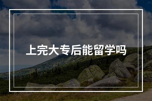 上完大专后能留学吗