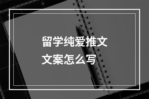 留学纯爱推文文案怎么写