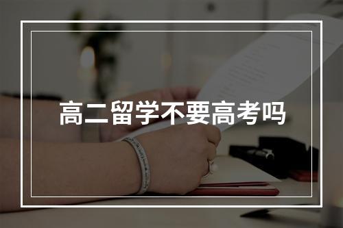 高二留学不要高考吗