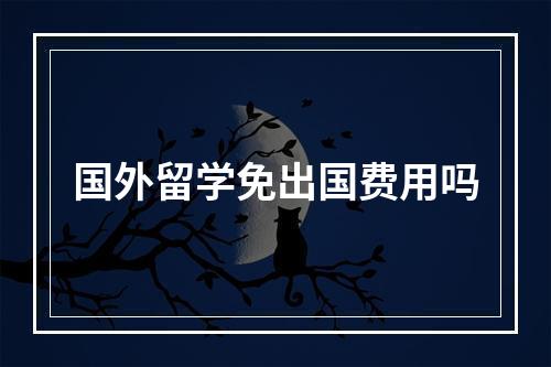 国外留学免出国费用吗