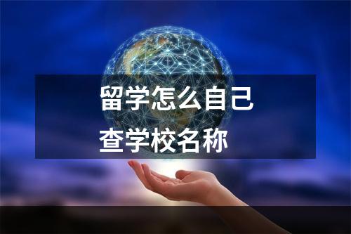 留学怎么自己查学校名称