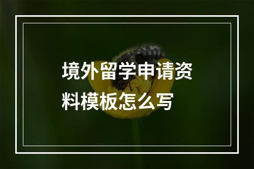 境外留学申请资料模板怎么写