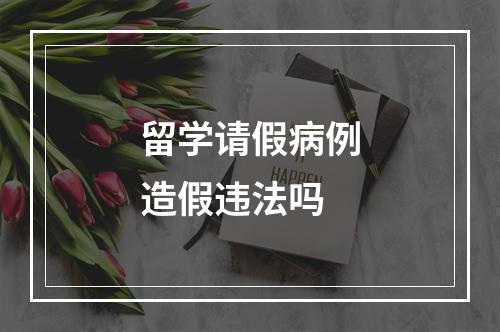 留学请假病例造假违法吗