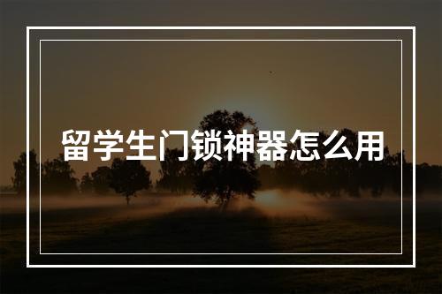 留学生门锁神器怎么用