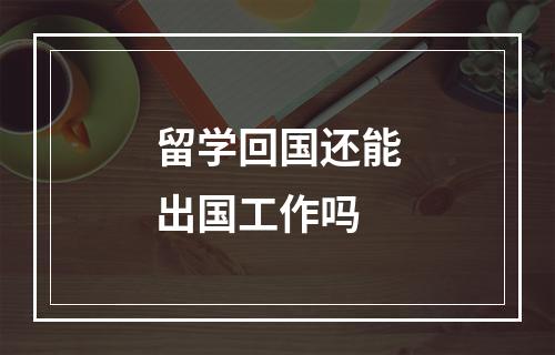 留学回国还能出国工作吗