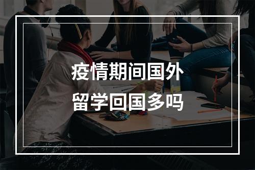 疫情期间国外留学回国多吗