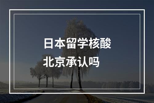 日本留学核酸北京承认吗