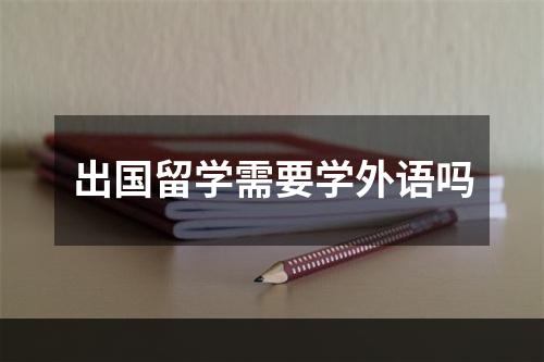 出国留学需要学外语吗