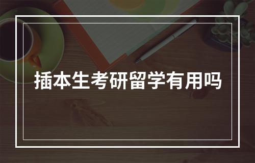 插本生考研留学有用吗