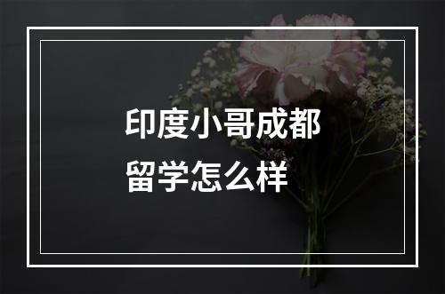 印度小哥成都留学怎么样