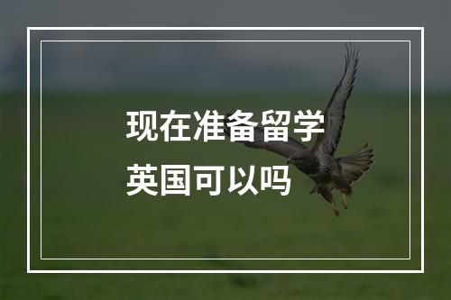 现在准备留学英国可以吗