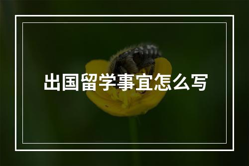 出国留学事宜怎么写