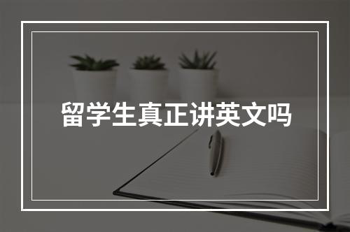 留学生真正讲英文吗