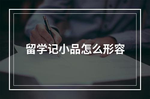 留学记小品怎么形容