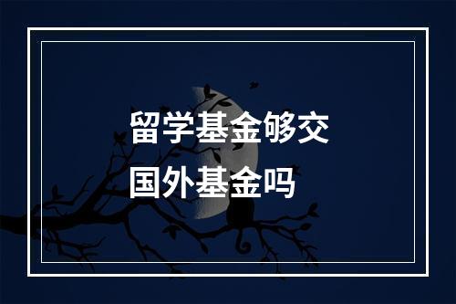 留学基金够交国外基金吗