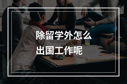 除留学外怎么出国工作呢