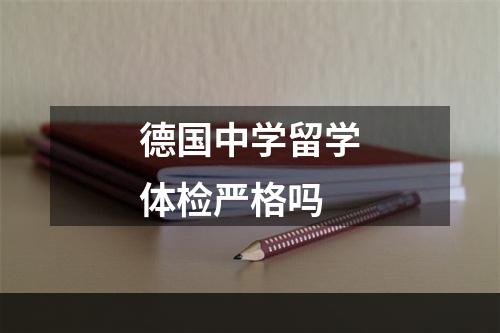 德国中学留学体检严格吗