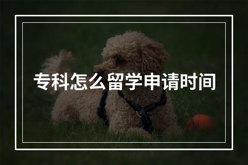 专科怎么留学申请时间