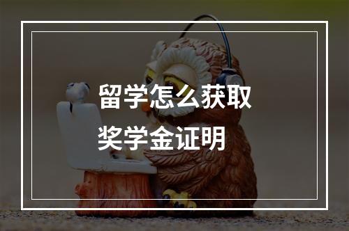 留学怎么获取奖学金证明