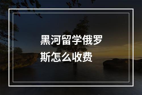 黑河留学俄罗斯怎么收费