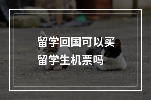 留学回国可以买留学生机票吗